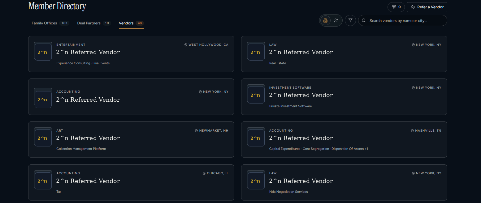 Masked Vendor Directory