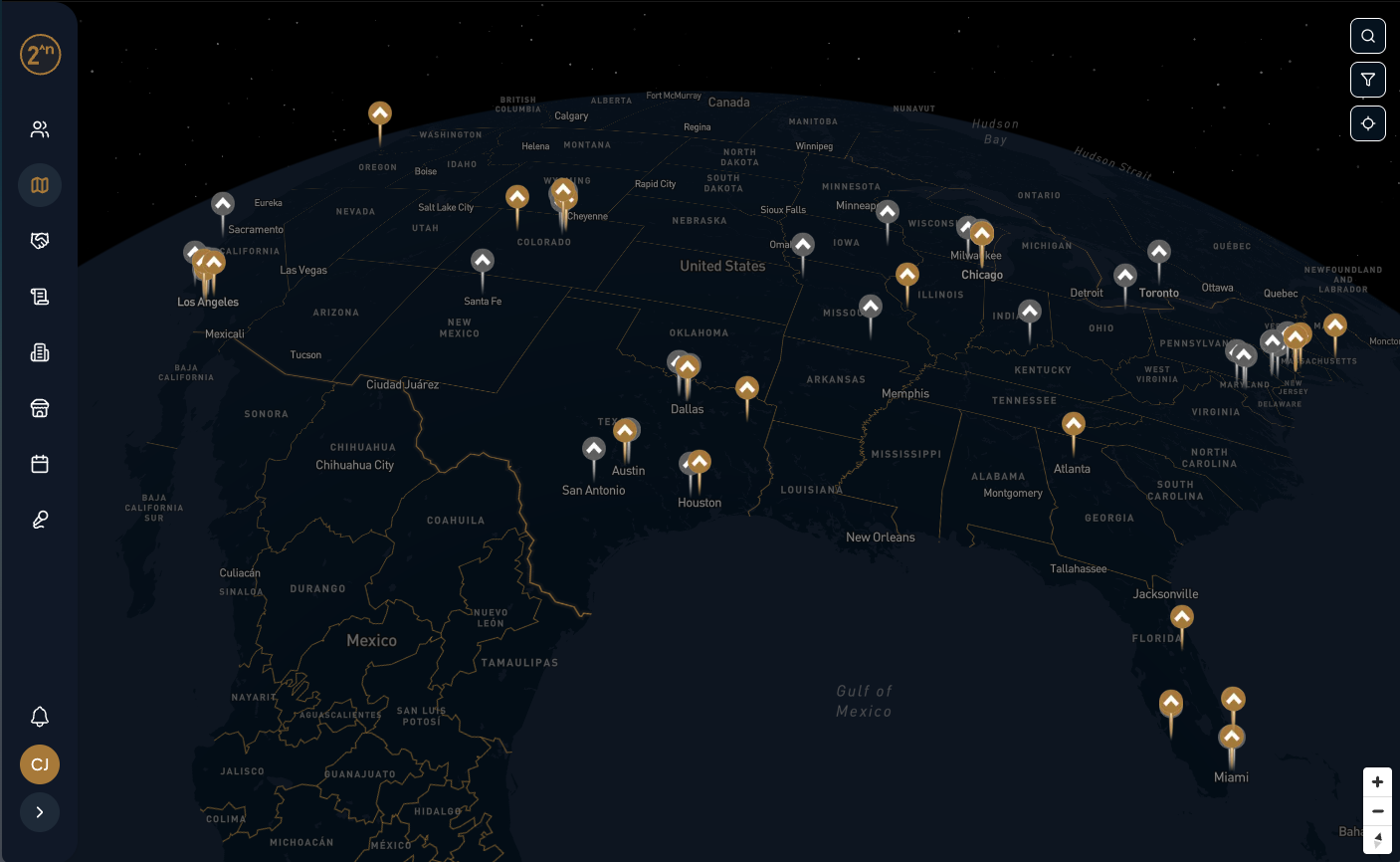 2^n International Member Map