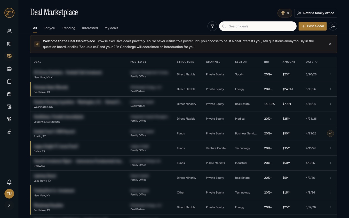 2^n Deal Marketplace